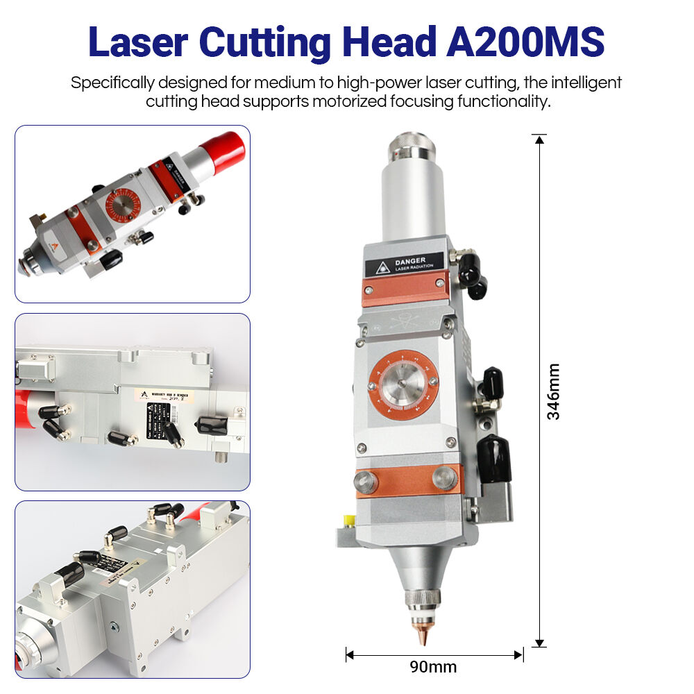 Cabezal de corte láser de fibra A200MS - 2000W Compatible + Enfoque de precisión - Para corte plano