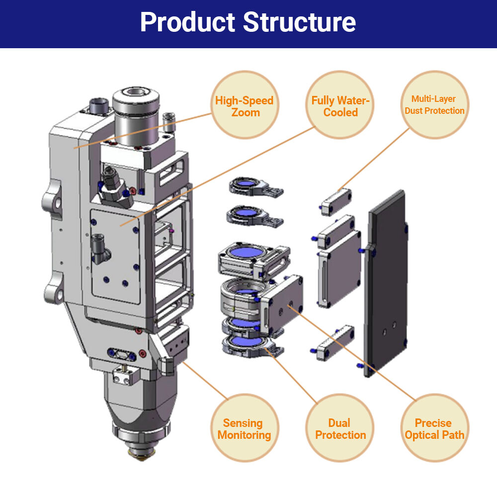 Cabezal de corte láser de fibra A200MS - 2000W Compatible + Enfoque de precisión - Para corte plano