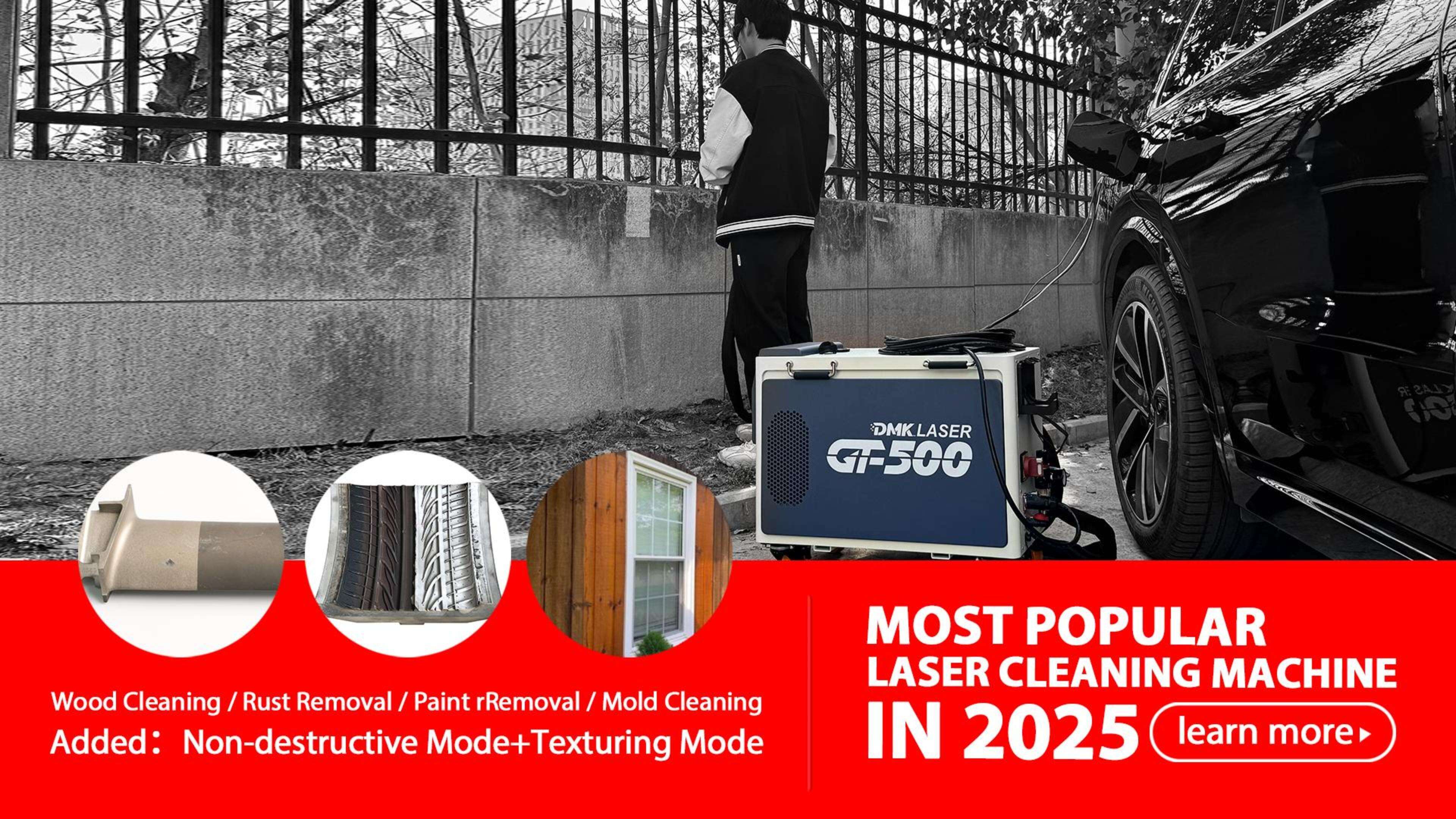 GT-500 Laser Cleaner: 3 ZDARMA režimy – Texturování, Bez poškození, Leštění!