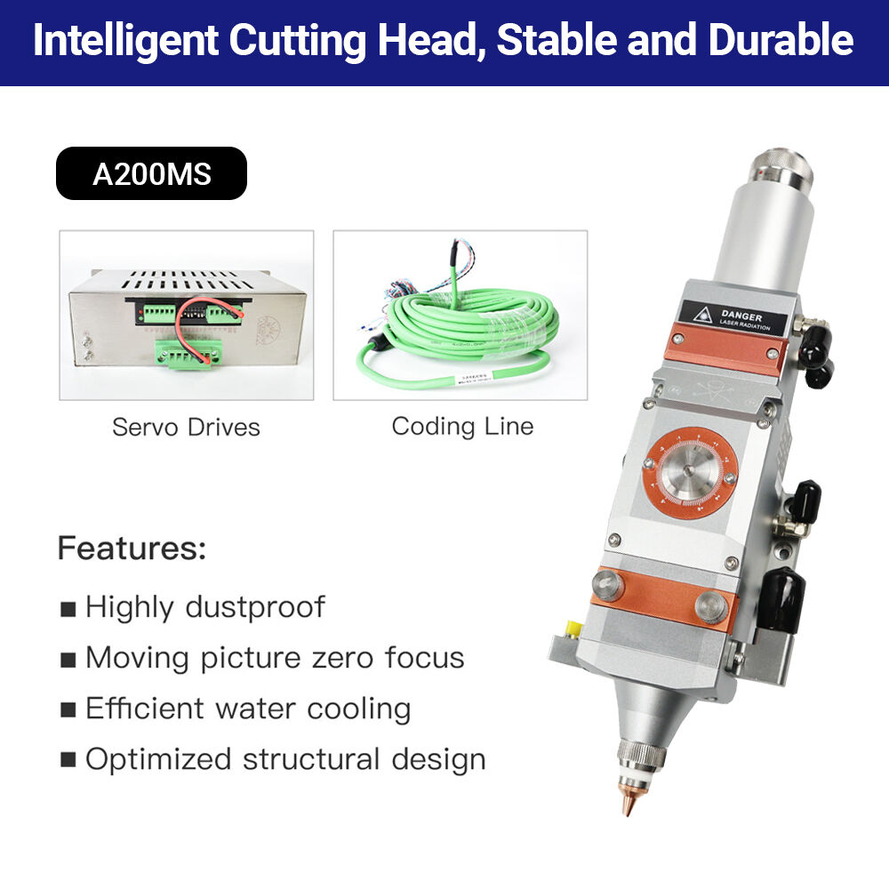 Cabezal de corte láser de fibra A200MS - 2000W Compatible + Enfoque de precisión - Para corte plano