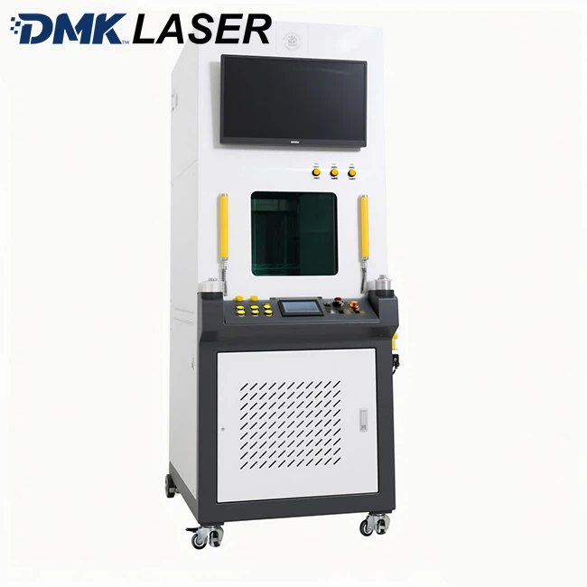 Máquinas portátiles de marcado láser tipo armario con fibra óptica, modelo nuevo 20 W-100 W, diseño cerrado con fuente láser Raycus para metal
