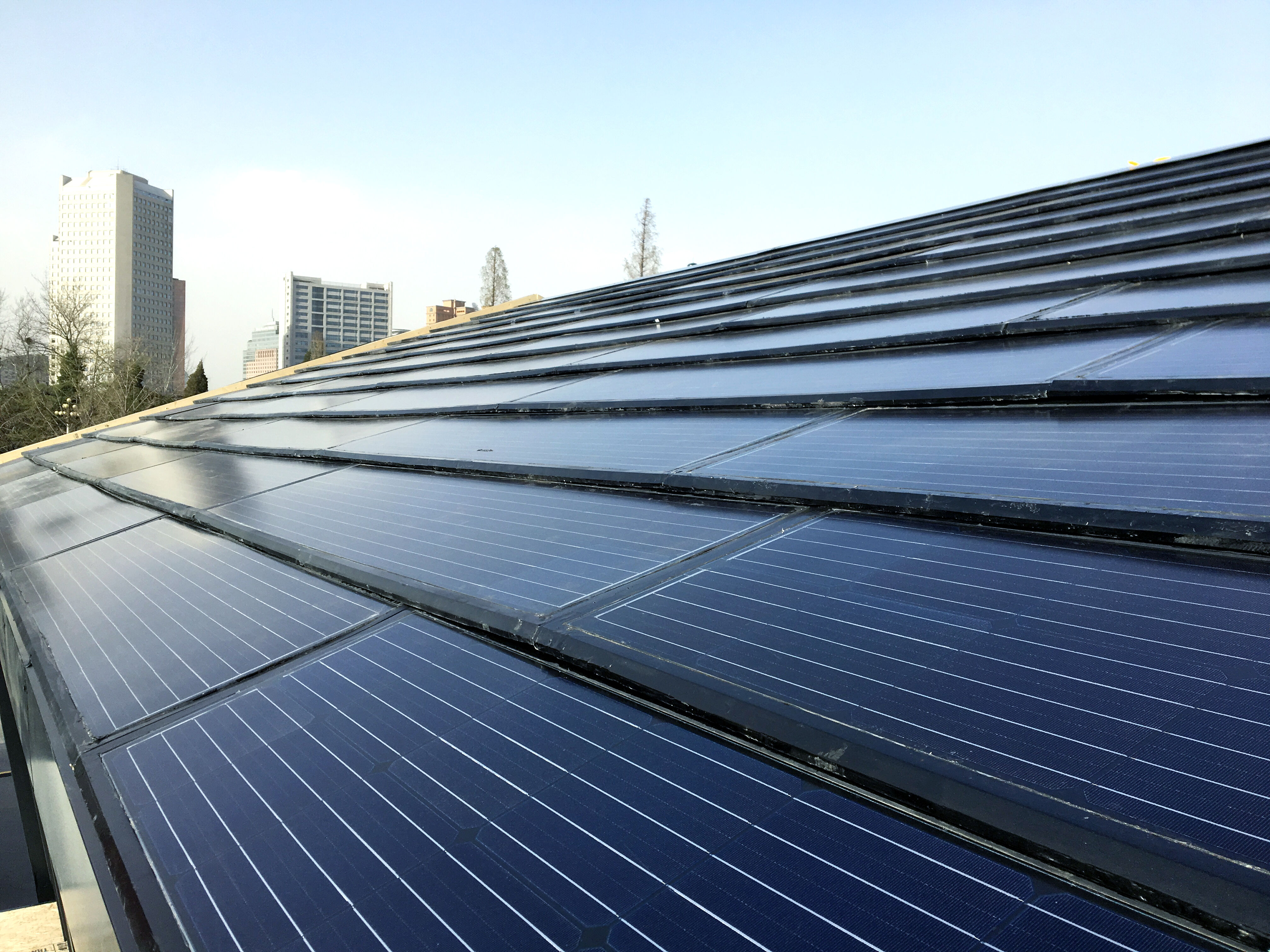 Far View Vacation Tiny House Solar Tile Roof Installation Project