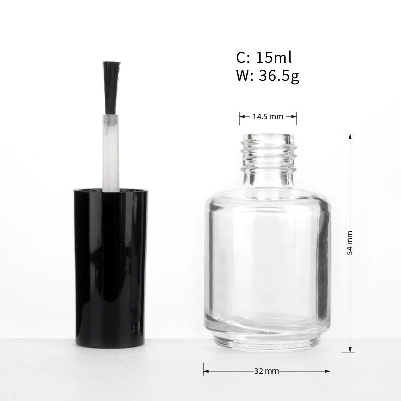 Custom 8ml 10ml 12ml 15ml Factory Electroplating Glass Empty Uv Gel Nail Polish Bottle With Brush