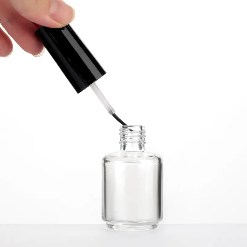 Botella vacía de esmalte de uñas de gel UV personalizado de 8 ml, 10 ml, 12 ml, 15 ml de fábrica con cepillo