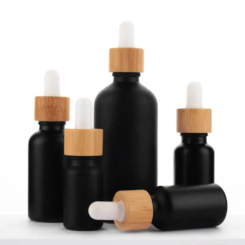 Matte black essential oil bottles, supporting customization and reusable