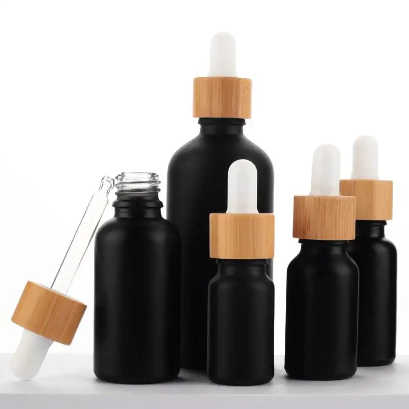 Matte black essential oil bottles, supporting customization and reusable