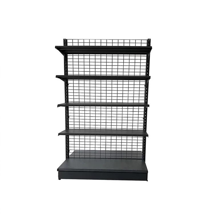 Medium Duty Double Sided Modern Metal Retail Store Supermarket Display Mesh Shelves factory