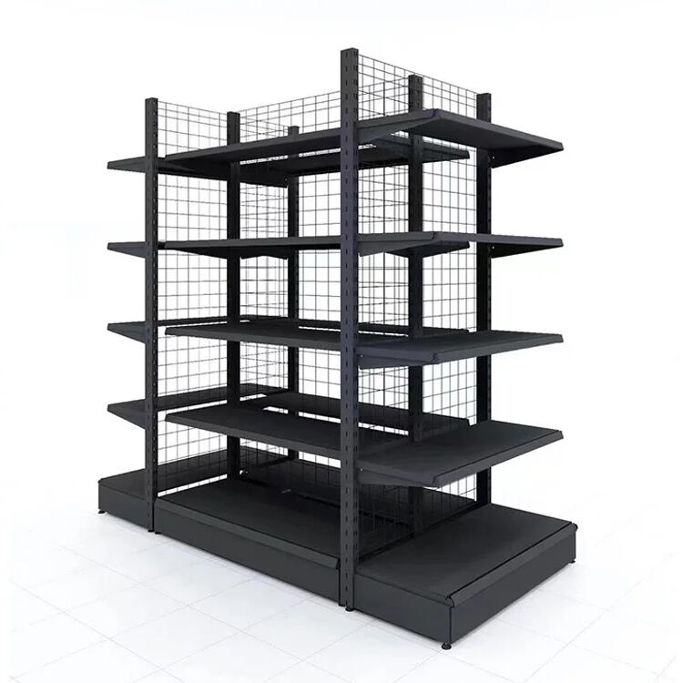 Medium Duty Double Sided Modern Metal Retail Store Supermarket Display Mesh Shelves details