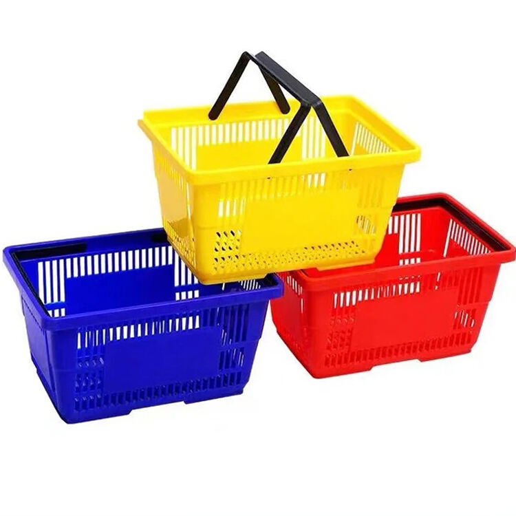 Retail Plastic Grocery Basket Multicolour Supermarket Shopping Basket details