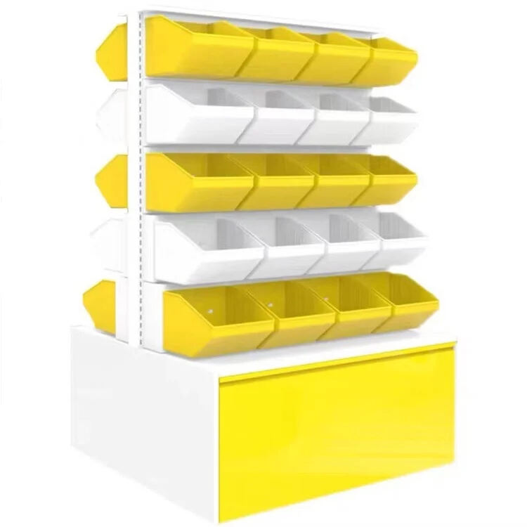 High Quality Yellow Plastics Supermarket Sweets Candy Shelves For Retail Store details