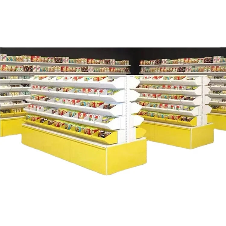 High Quality Yellow Plastics Supermarket Sweets Candy Shelves For Retail Store manufacture