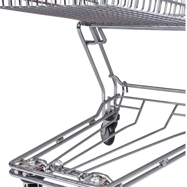 Wholesale Metal Convenience Store Market Supermarket Shopping Cart Trolley With 4 Wheels manufacture