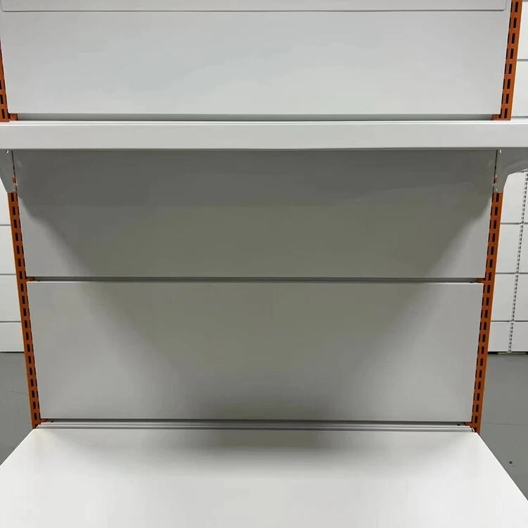 Wholesale Gondola Display Rack Metal White Supermarket Grocery Shelf supplier