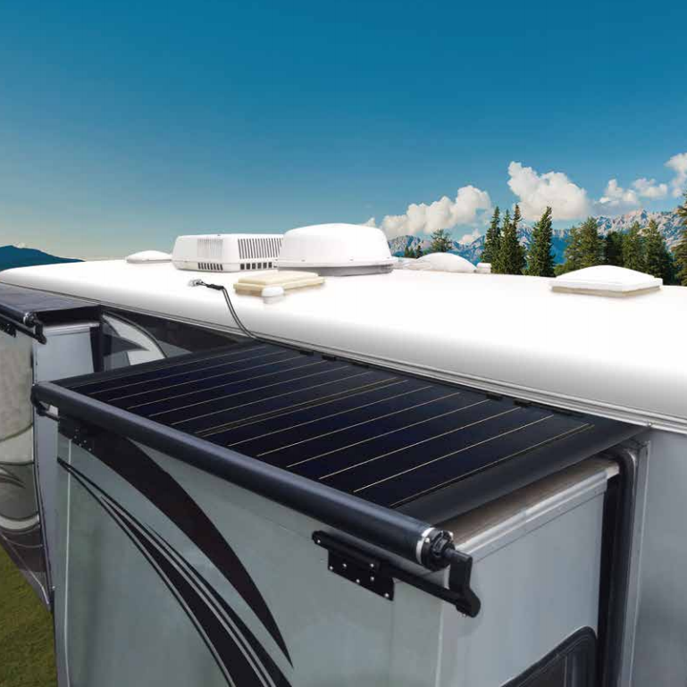 Cubierta deslizante flexible para RV con energía solar