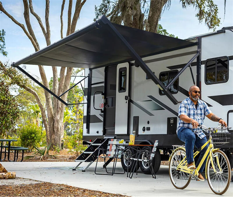 Awnlux Electric Caravan Roll Out flexible solar awning Installation and User Guidance