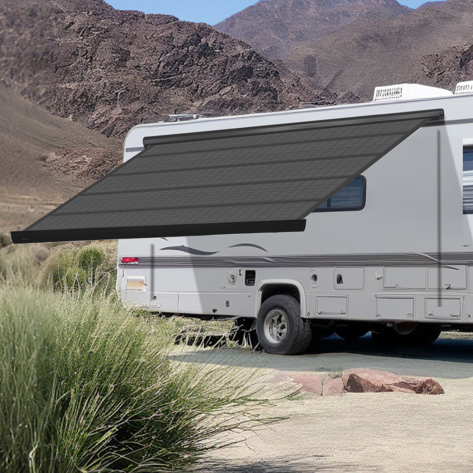 SA5900 Full Cassette Solar RV Awning | CIGS Flexible Panel | Fully ...