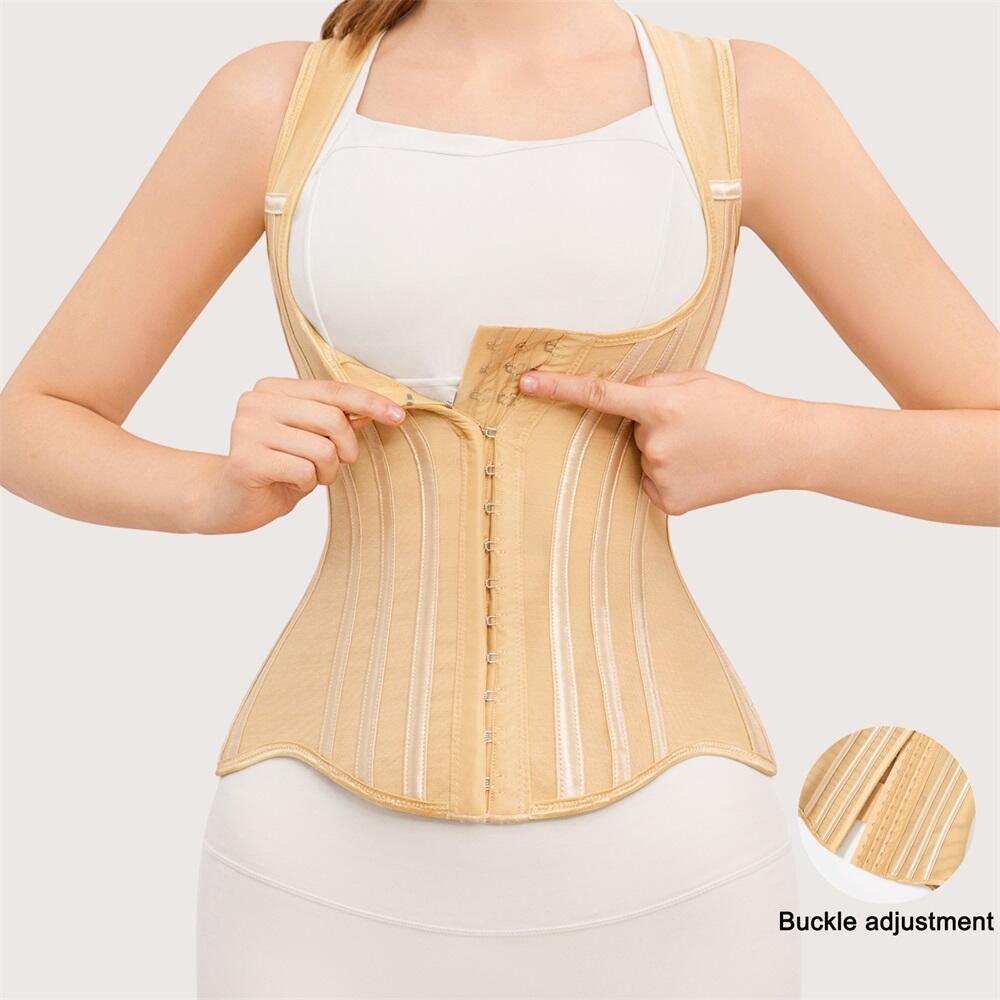 Women's Padded Waist Trainer Corset Shapewear Body Shaper Colombian Girdles with Hooks for Body Shaping Custom Shapewear