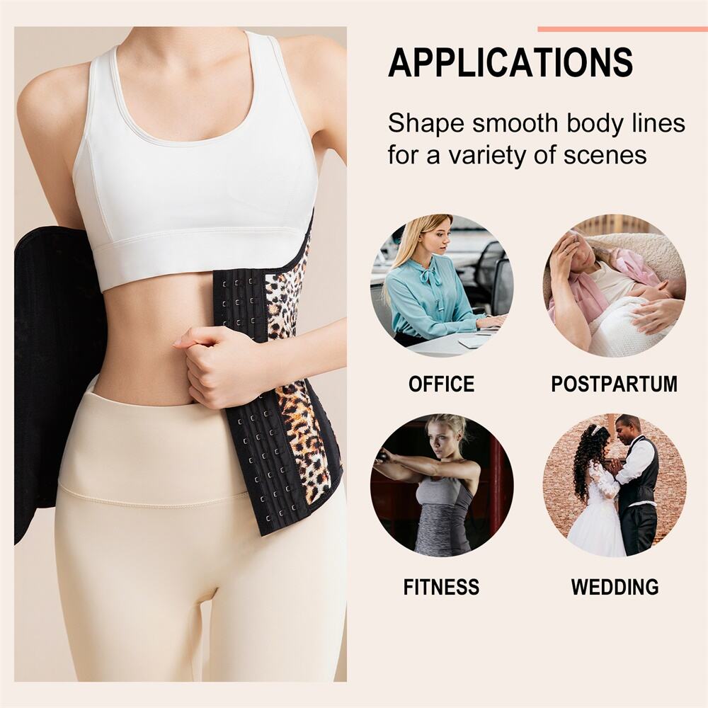 MISTHIN Leopard Print High Quality Waist Trainer Body Shaper Women's Slimming Sheath Custom Short Torso Waist Trainer Colombia