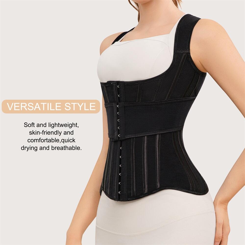 Women's Padded Waist Trainer Corset Shapewear Body Shaper Colombian Girdles with Hooks for Body Shaping Custom Shapewear