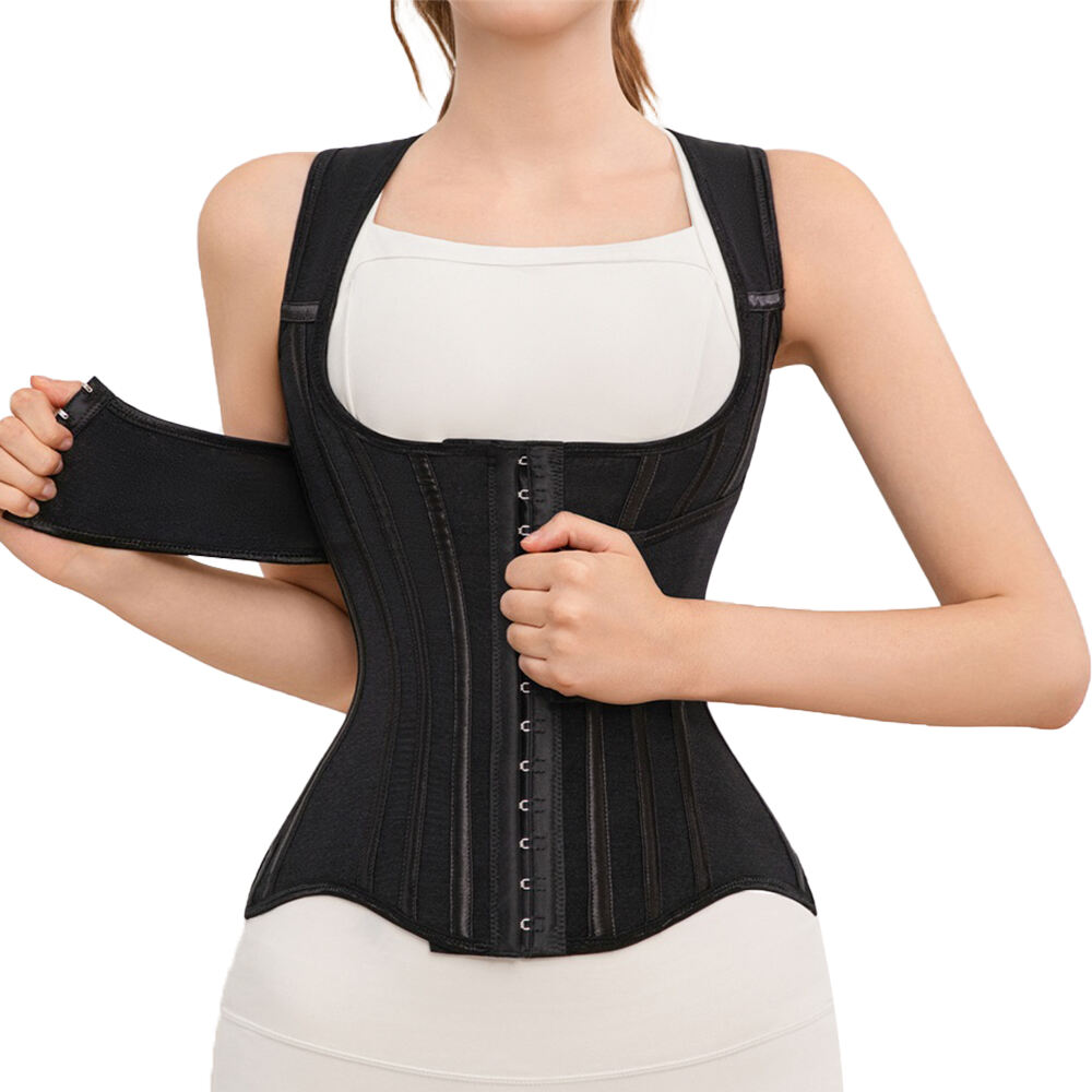 Women's Padded Waist Trainer Corset Shapewear Body Shaper Colombian Girdles with Hooks for Body Shaping Custom Shapewear