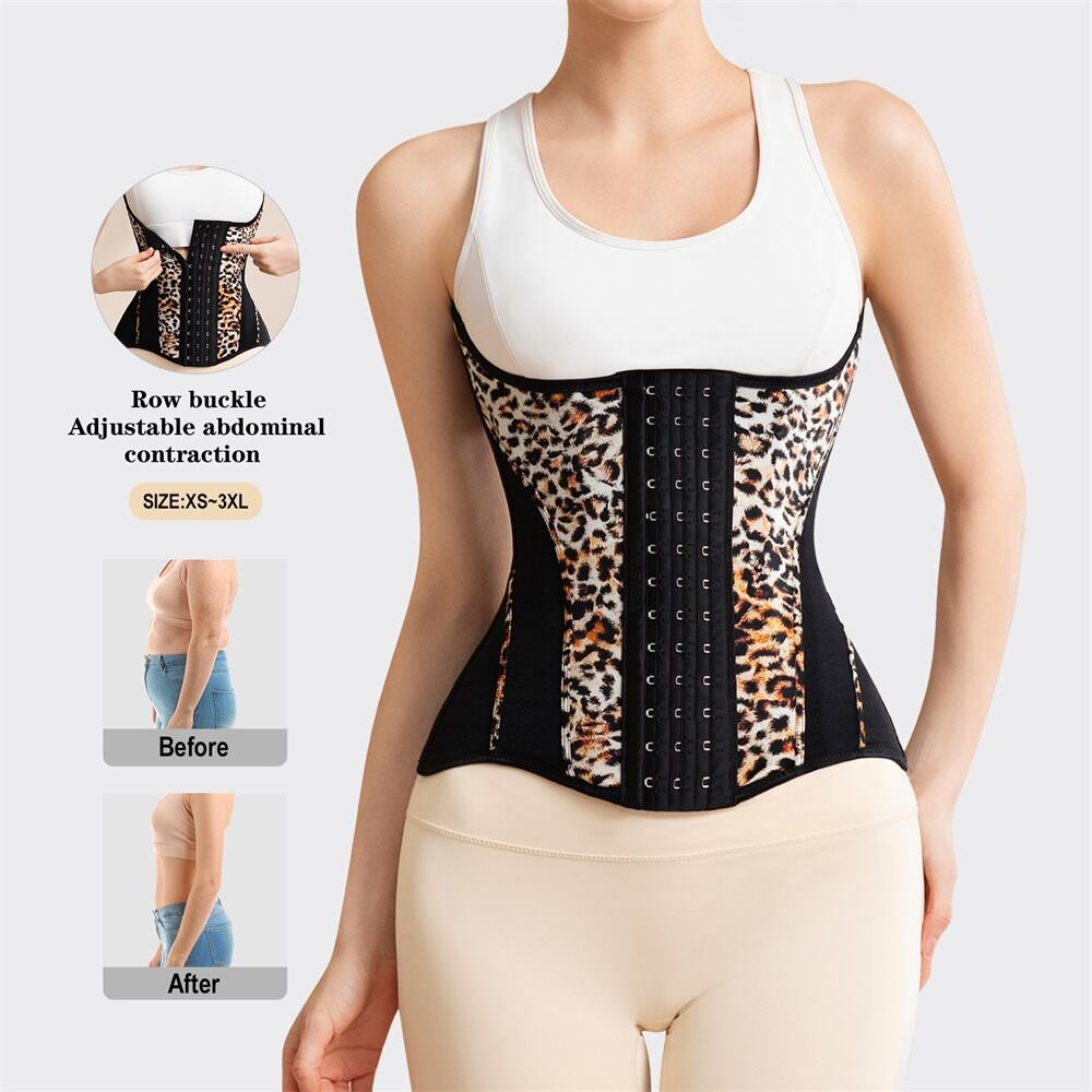 MISTHIN Leopard Print High Quality Waist Trainer Body Shaper Women's Slimming Sheath Custom Short Torso Waist Trainer Colombia