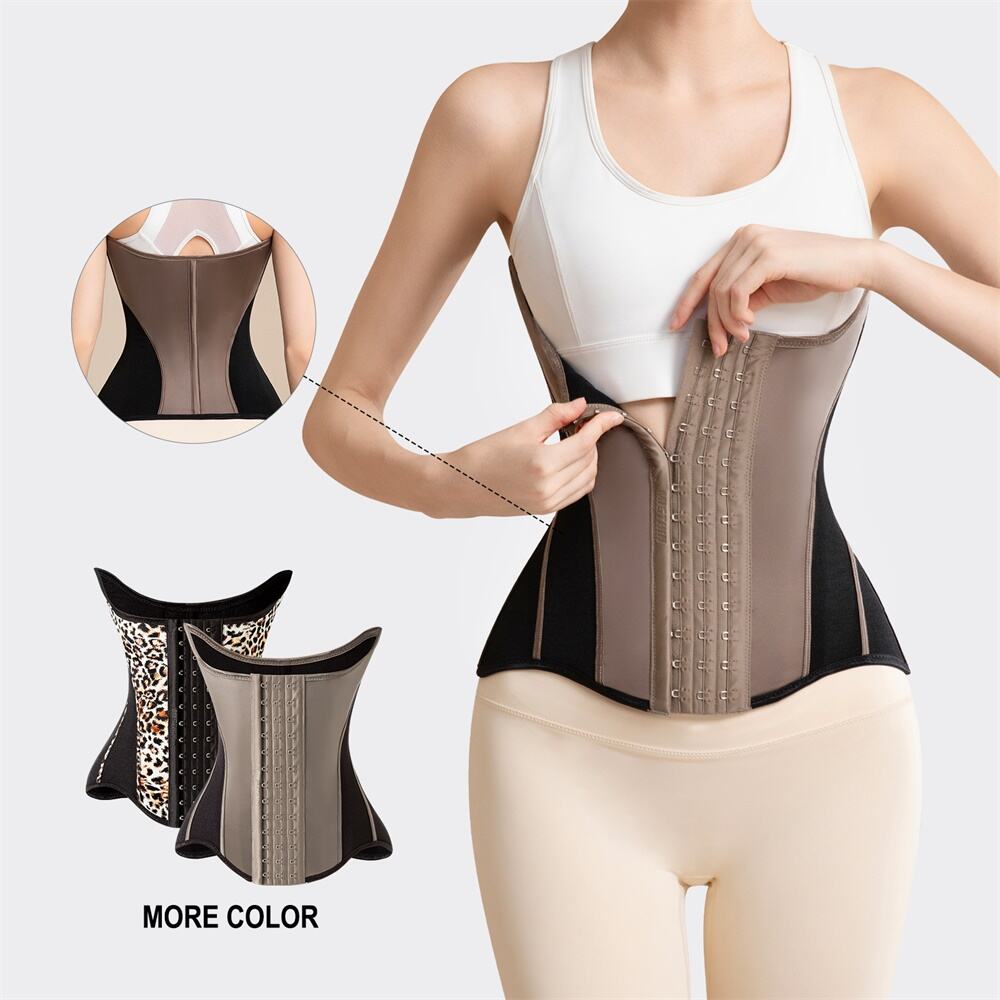 MISTHIN Leopard Print High Quality Waist Trainer Body Shaper Women's Slimming Sheath Custom Short Torso Waist Trainer Colombia