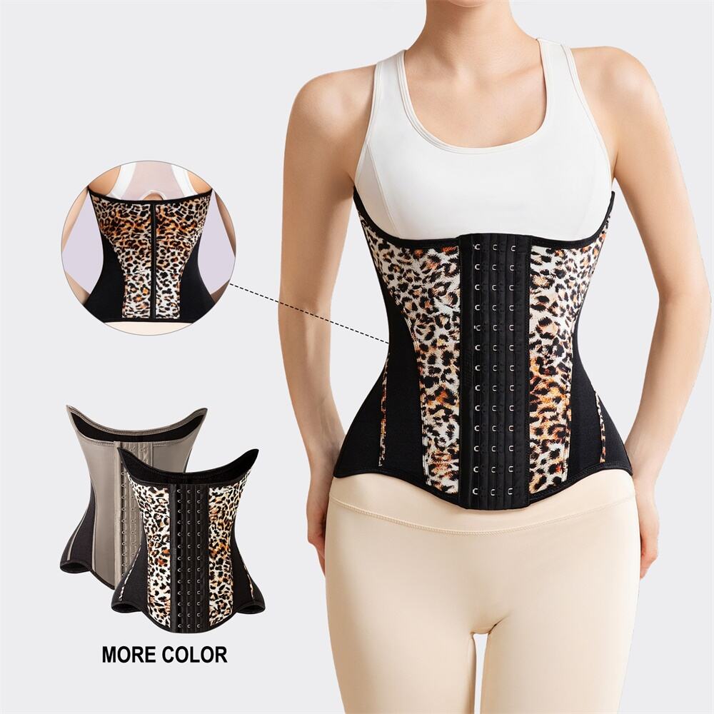 MISTHIN Leopard Print High Quality Waist Trainer Body Shaper Women's Slimming Sheath Custom Short Torso Waist Trainer Colombia