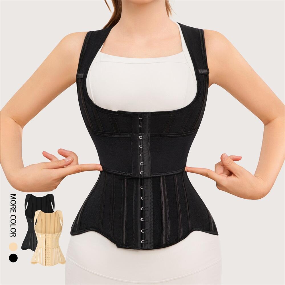 Women's Padded Waist Trainer Corset Shapewear Body Shaper Colombian Girdles with Hooks for Body Shaping Custom Shapewear