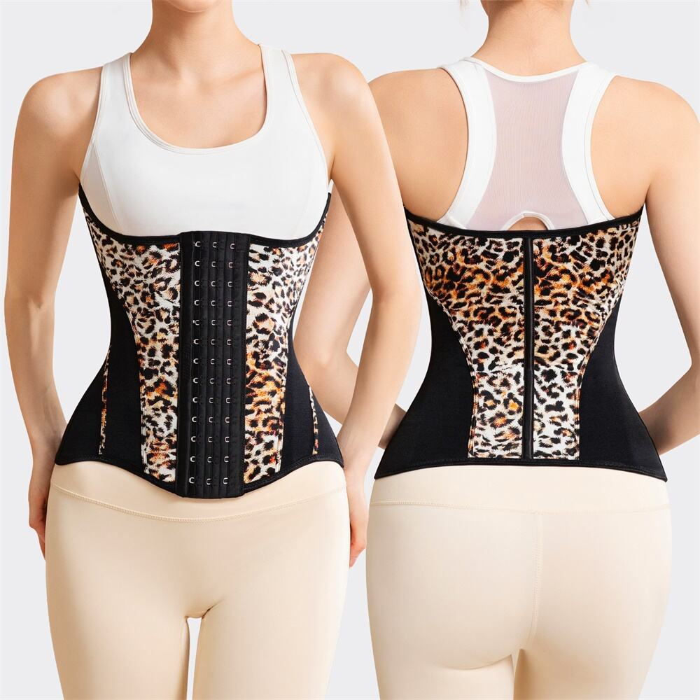 MISTHIN Leopard Print High Quality Waist Trainer Body Shaper Women's Slimming Sheath Custom Short Torso Waist Trainer Colombia