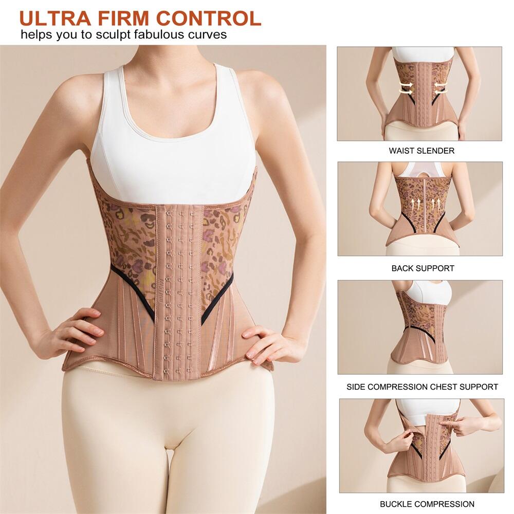 Latest Floral Print Waist Trainers Oem Corset Suppliers Custom Tummy Control Womens Slimming Sheath Waist Trainer Body Shaper