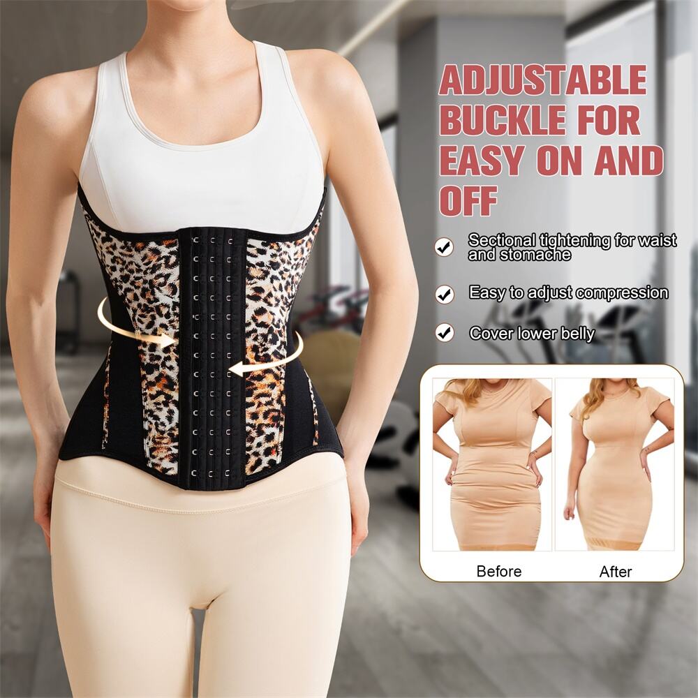 MISTHIN Leopard Print High Quality Waist Trainer Body Shaper Women's Slimming Sheath Custom Short Torso Waist Trainer Colombia