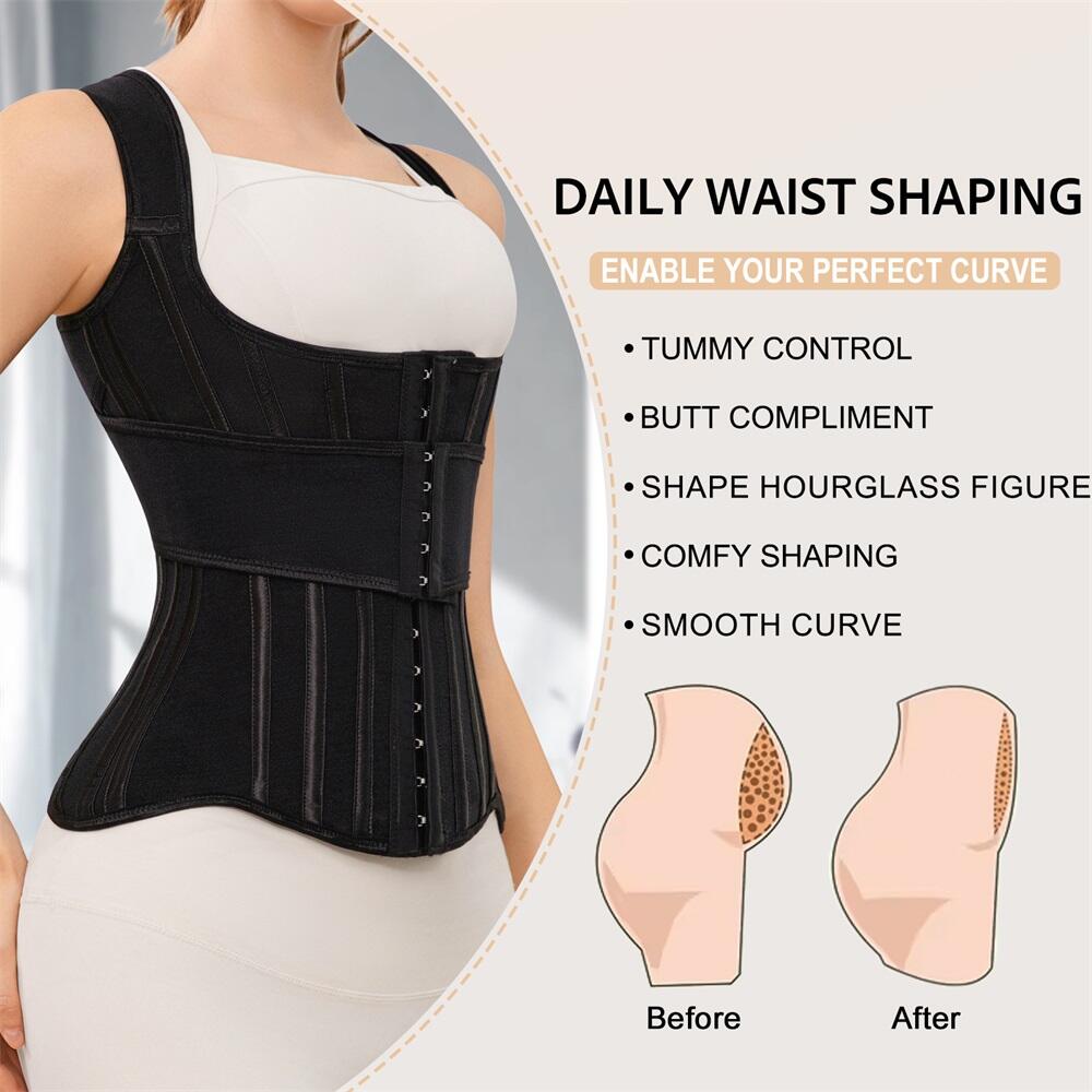 Women's Padded Waist Trainer Corset Shapewear Body Shaper Colombian Girdles with Hooks for Body Shaping Custom Shapewear