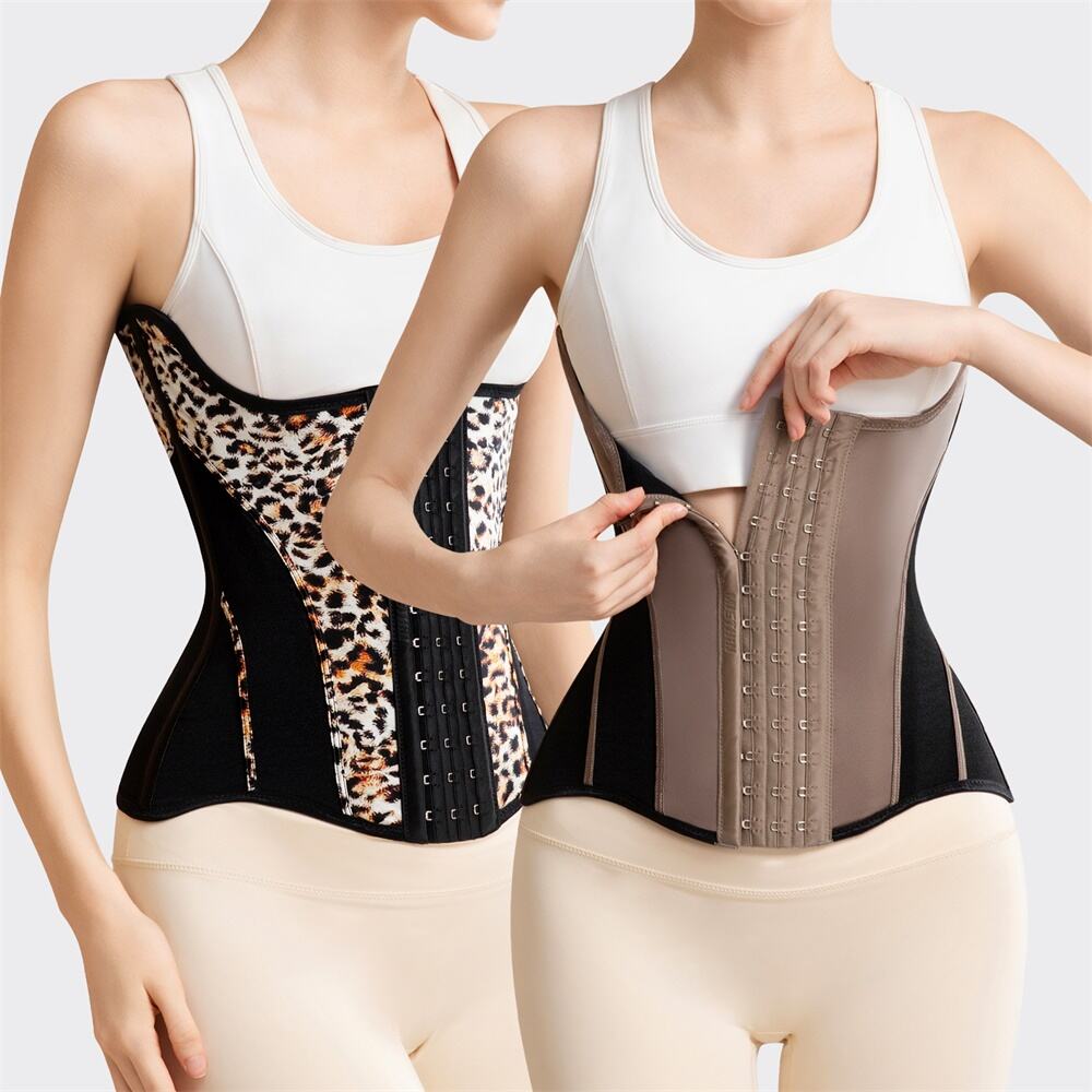 MISTHIN Leopard Print High Quality Waist Trainer Body Shaper Women's Slimming Sheath Custom Short Torso Waist Trainer Colombia