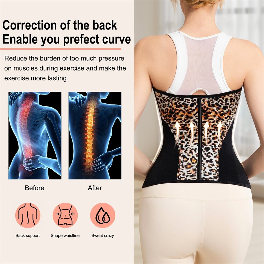 MISTHIN Leopard Print High Quality Waist Trainer Body Shaper Women's Slimming Sheath Custom Short Torso Waist Trainer Colombia