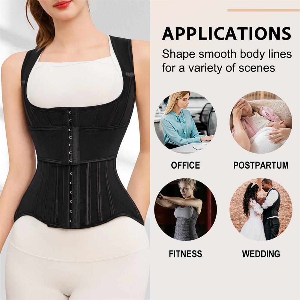 Women's Padded Waist Trainer Corset Shapewear Body Shaper Colombian Girdles with Hooks for Body Shaping Custom Shapewear