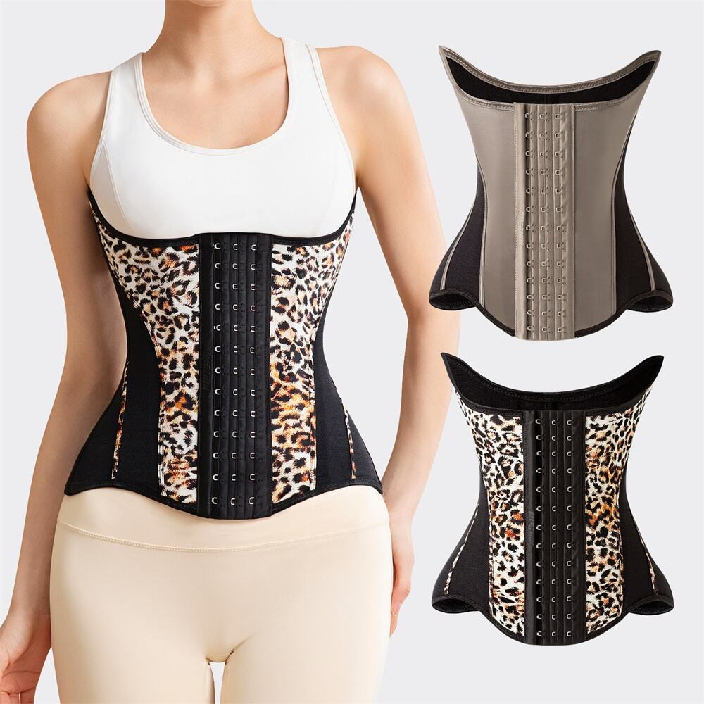 MISTHIN Leopard Print High Quality Waist Trainer Body Shaper Women's Slimming Sheath Custom Short Torso Waist Trainer Colombia