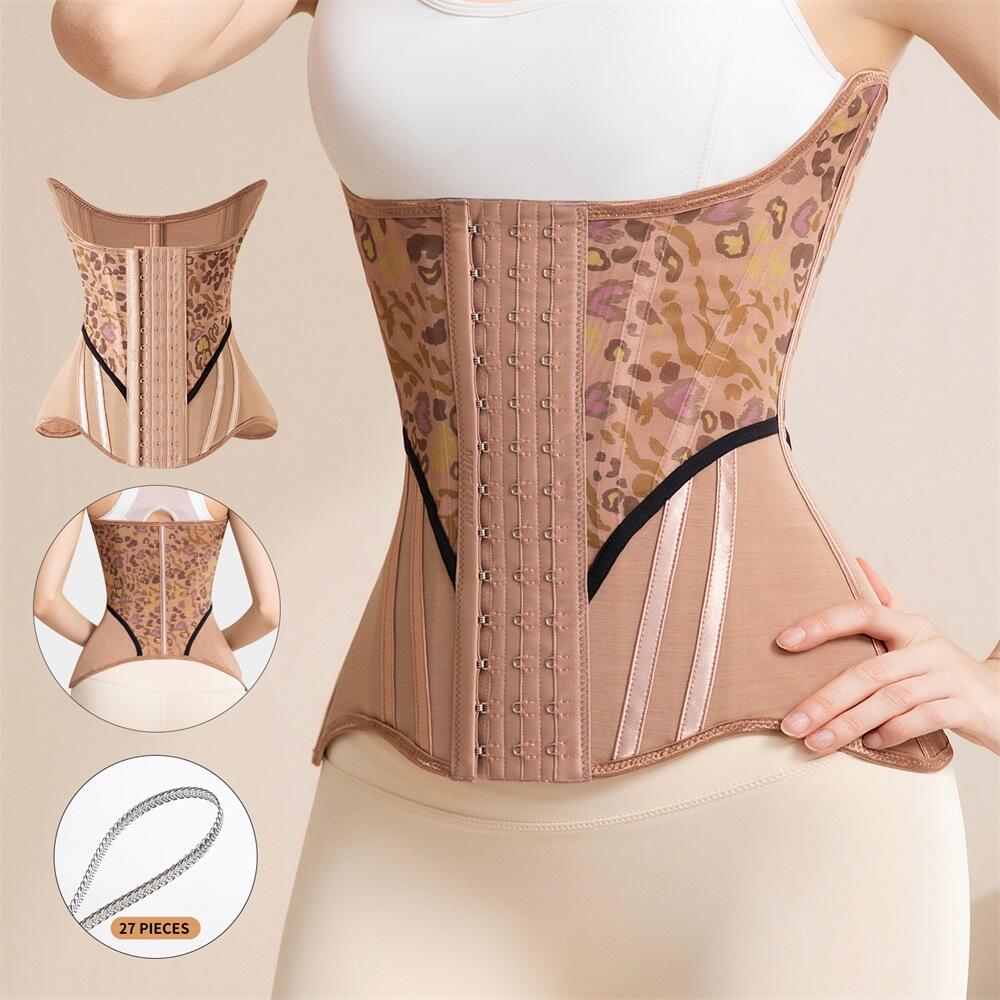 Latest Floral Print Waist Trainers Oem Corset Suppliers Custom Tummy Control Womens Slimming Sheath Waist Trainer Body Shaper