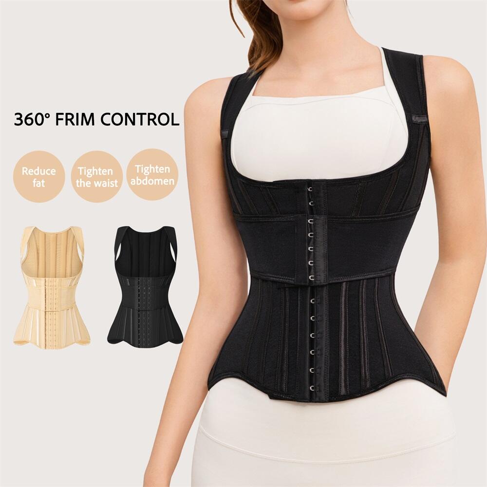 Women's Padded Waist Trainer Corset Shapewear Body Shaper Colombian Girdles with Hooks for Body Shaping Custom Shapewear