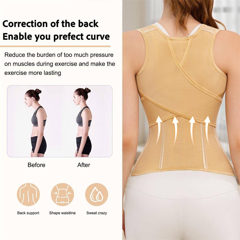 Women's Padded Waist Trainer Corset Shapewear Body Shaper Colombian Girdles with Hooks for Body Shaping Custom Shapewear