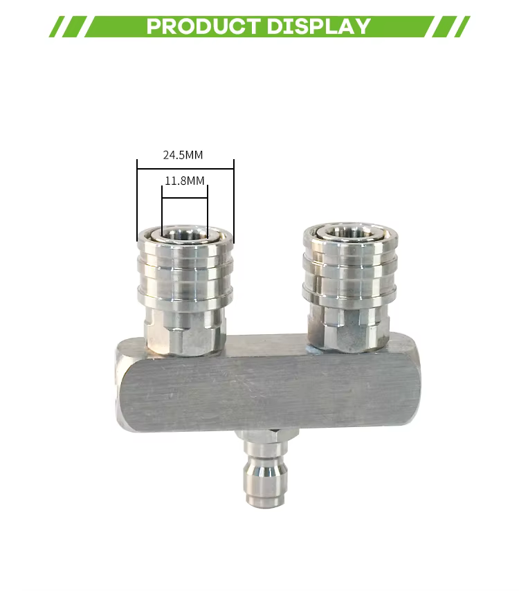 stainless steels high pressure spray gun y type dual nozzles spraying dual head extended nozzle adapter rod-3