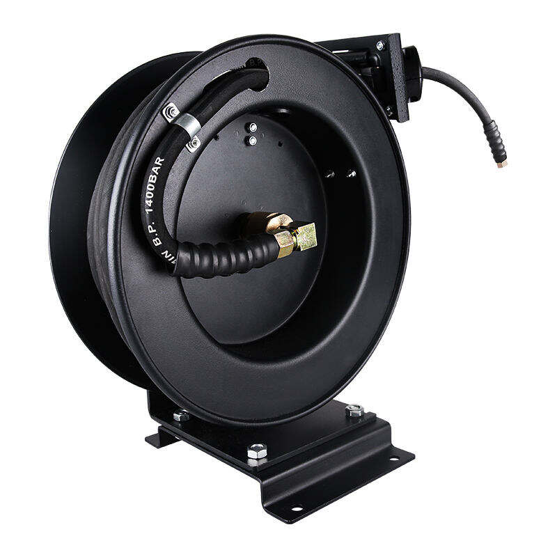 SPS 5000 PSI 33 FT 3/8'' Нэг баганатай өндөр даралттай шлангийн барабан, автоматаар татагдах даралттай цилиндр, цэцэрлэгийн шлангийн барабан