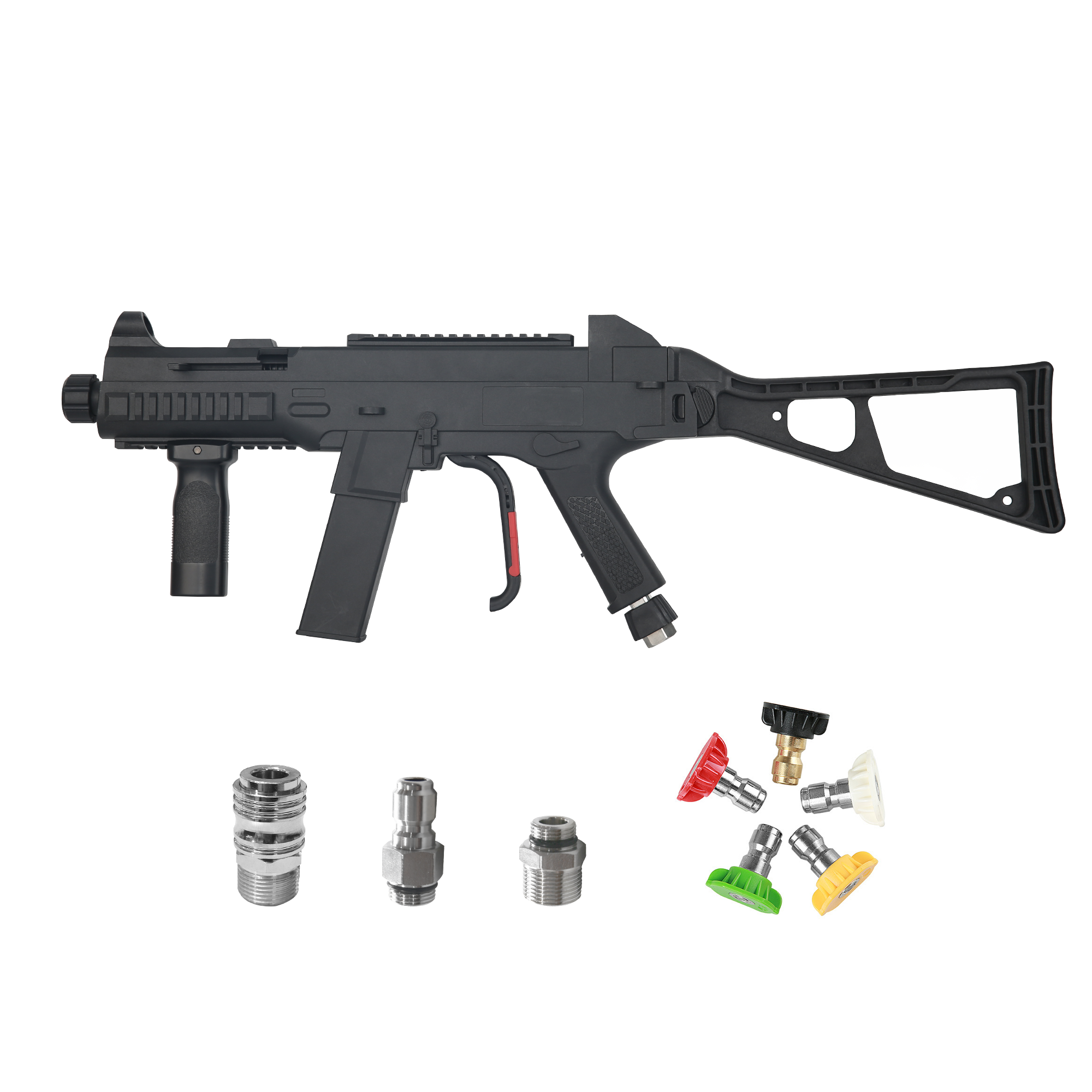 5000psi SPS 고압 놋쇠 자동차 세척기 물총 시뮬레이션 라이플 외관 MP5 고압 세척기 스프레이 건 자동차 세척 총 도매 중국 공장 OEM & ODM 커스텀 가능