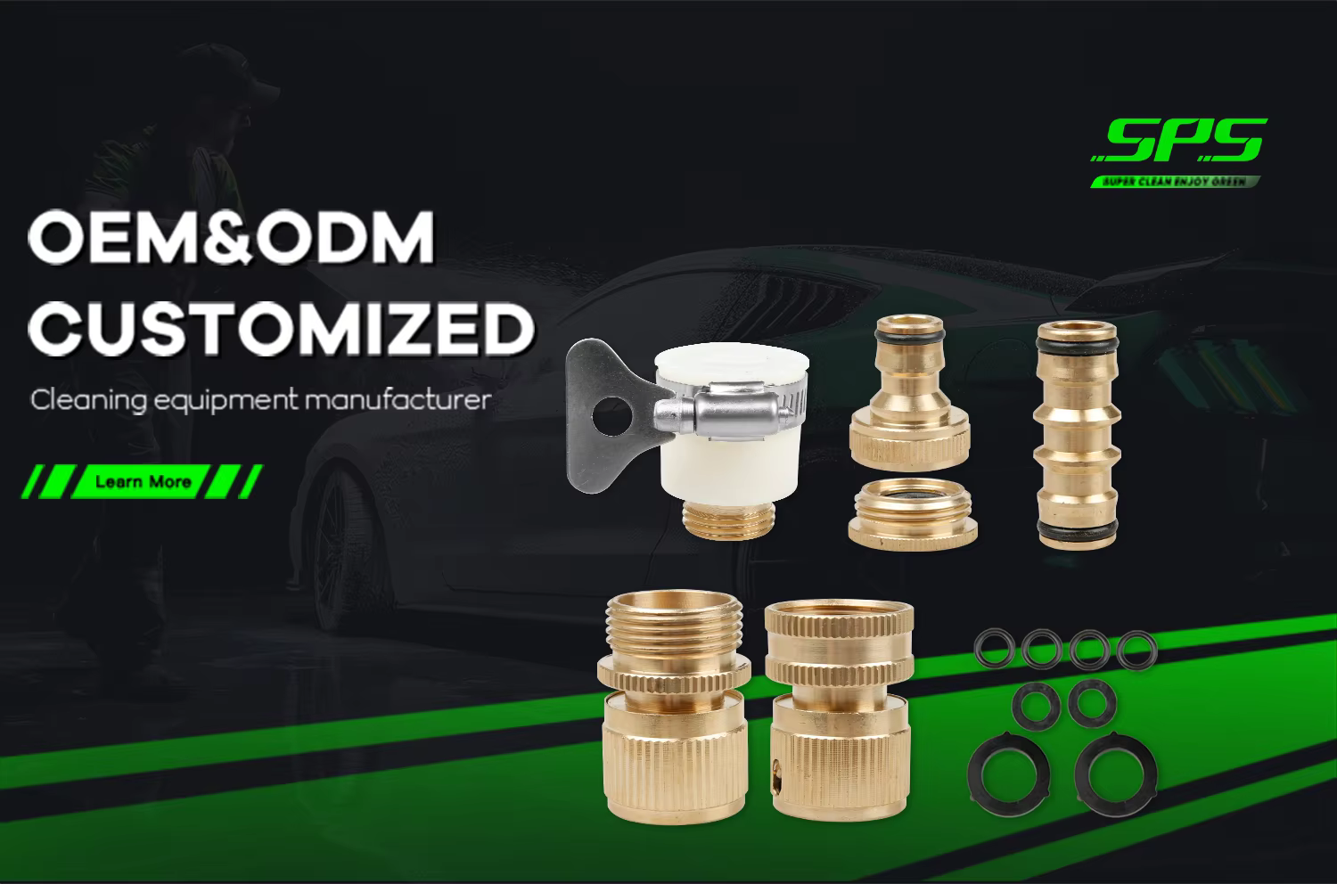 SPS Pure Brass Detachable Double Head Connection Four British Cents Six British Cents Water Hose Joint Kit supplier