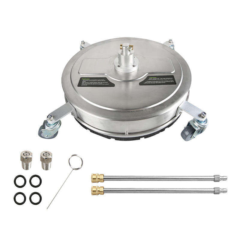 SPS 4000PSI 20 ນິ້ວ ເຫຼັກກ້າກັນຊີມ ເຄື່ອງທຳຄວາມສະອາດພື້ນຜິວແບບແອວ້ຽງ ພ້ອມຊຸດແທ່ງຕໍ່ຍາວ 2 ອັນ