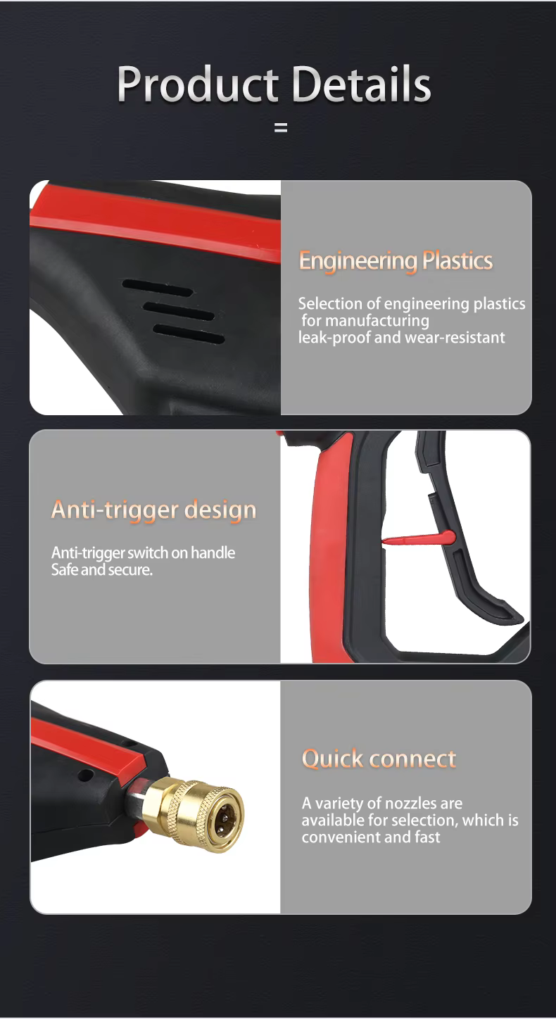 SPS 4000 PSI 275Bar High Pressure Car Washer Water Gun Set With 5 Color Nozzles 3 Adapters for Car Wash Equipment manufacture