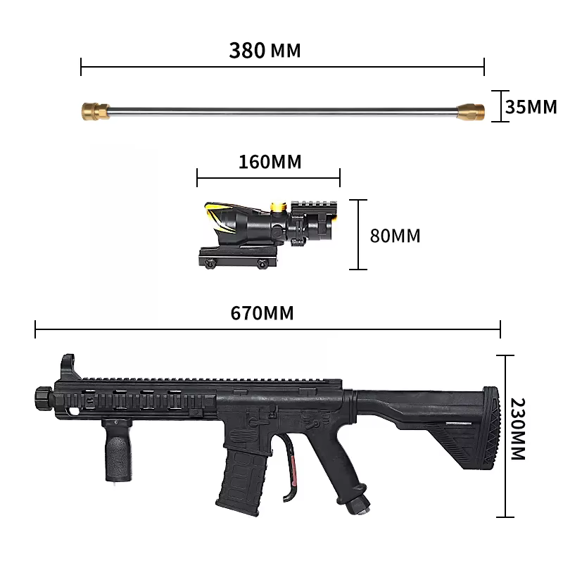 SPS 345bar 5000psi New Style Professional Pressure Washer Spray Gun Power Washer Gun With Extension Wand details
