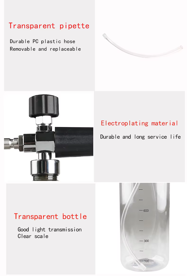 SPS 5000 PSI 1L Black Transparent Snow Foam Lance Blue Red Gray Snow Foam Cannon Nozzle Car Wash Foam Pot manufacture