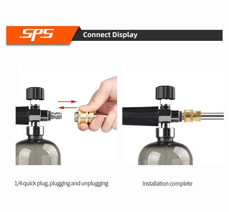 SPS 5000 PSI 1L Black Transparent Snow Foam Lance Blue Red Gray Snow Foam Cannon Nozzle Car Wash Foam Pot manufacture