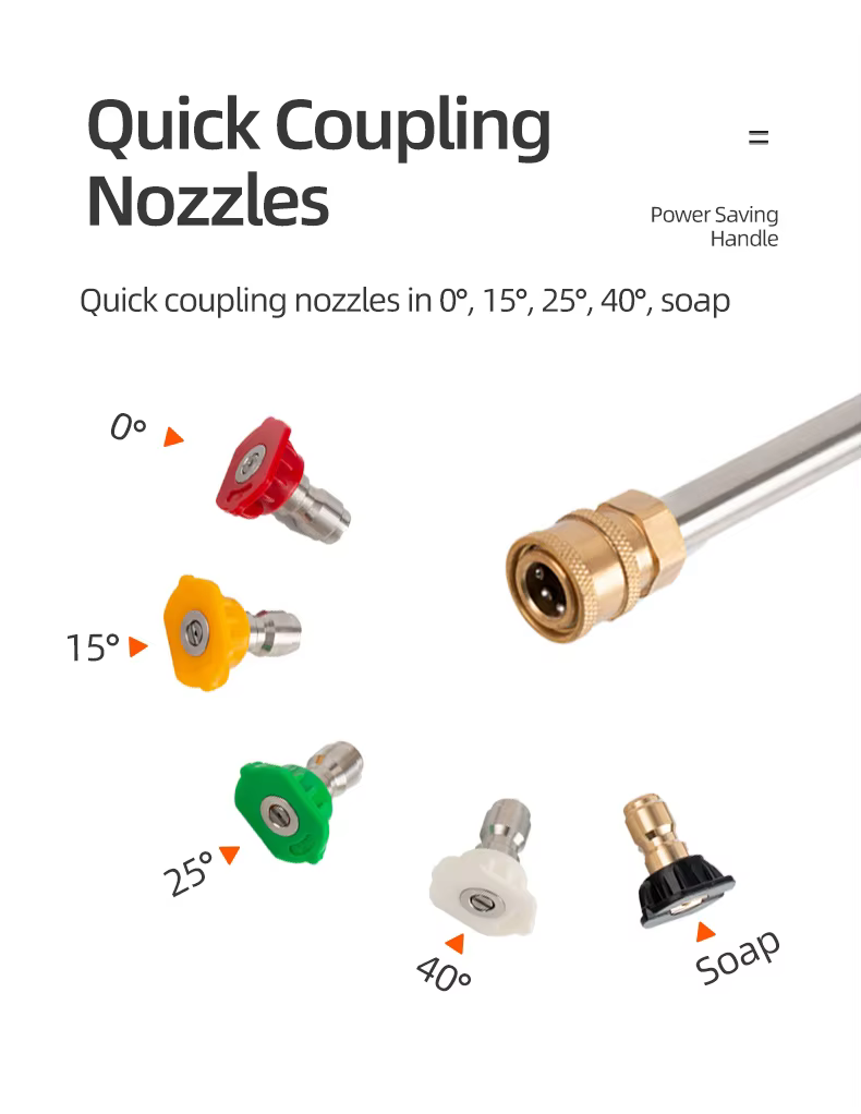 SPS 4000PSI 280BAR M22-14mm High Pressure Washer Gun Water Spray Gun With Extension Wands and 5 Color Nozzles Car Wash Spray Gun factory