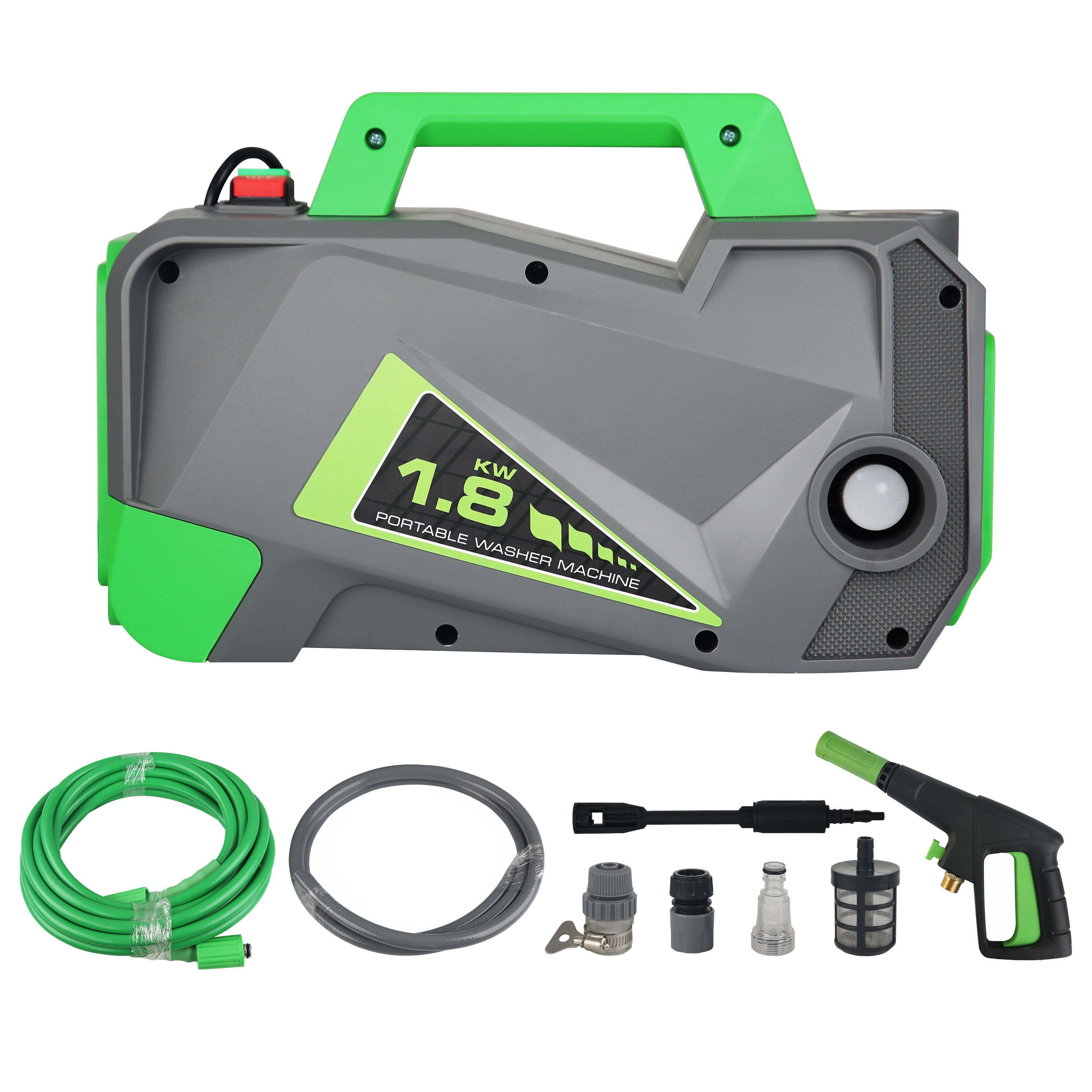 دستگاه شستشوی خودروی قابل حمل با موتور القایی SPS 1800 وات، اسلحه پاش آب تحت فشار حرفه‌ای، دستگاه تمیزکننده قابل حمل با فشار بالا